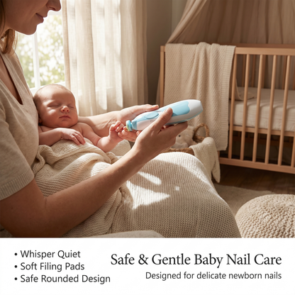 Electric baby nail trimmer with grinding heads for newborn infant and toddler